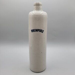 1960s Rheinperle Stoneware Demijohn Wine Bottle Embossed Salt Glaze Germany